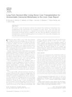 prikaz prve stranice dokumenta Long-term survival after living-donor liver transplantation for unresectable colorectal metastases to the liver: case report
